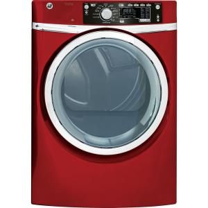 GE Adora 8.3 cu. ft. Electric Dryer with Steam in Ruby Red GHDS365EFRR