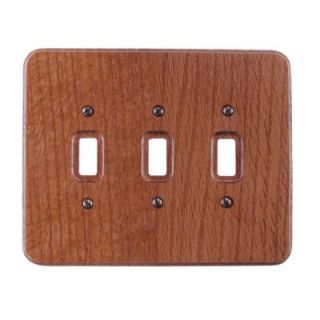 Amerelle Heritage 3 Toggle Wall Plate   Red Oak 190TTT
