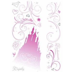 RoomMates 5 in. x 19 in. Disney Princess Scroll Castle Peel and Stick Giant Wall Decals with Glitter RMK2168GM
