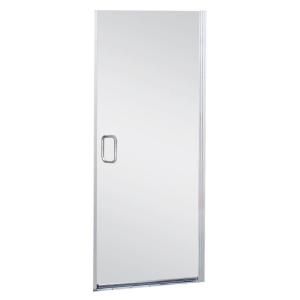 Contractors Wardrobe 36 in. x 67 1/8 in. Frameless Hinge Shower Door in Brushed Nickel Finish with Clear Glass 5400