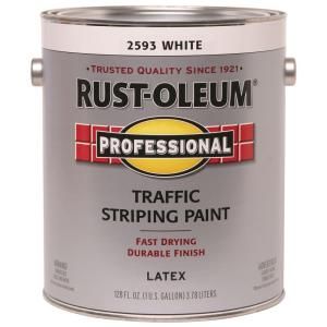 Rust Oleum Professional 1 gal. White Flat Professional Traffic Striping Paint 2593402