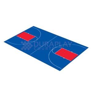 DuraPlay by RealGrass and Real Grass Lawns 44 ft. 3 in. x 75 ft. 6 in. Royal Blue and Red Full Court Basketball Kit FCBB 12F   RB/R