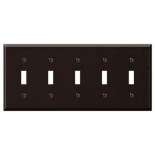 Creative Accents Steel 5 Toggle Wall Plate   Antique Bronze 9AZ105