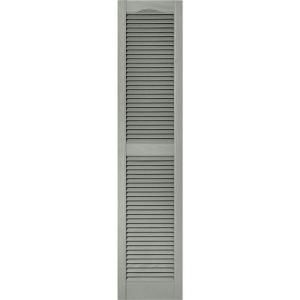 Builders Edge 15 in. x 67 in. Louvered Shutters Pair in #284 Sage 010140067284