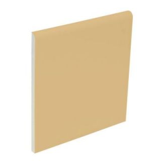 U.S. Ceramic Tile Color Collection Bright Camel 4 1/4 in. x 4 1/4 in. Ceramic Surface Bullnose Wall Tile DISCONTINUED U748 S4449