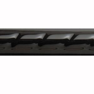 U.S. Ceramic Tile Bright Black 7/8 in. x 6 in. Ceramic Rope Liner Bar Tile 759 678