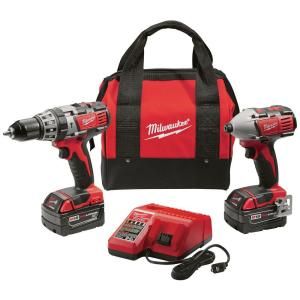 Milwaukee M18 18 Volt Lithium Ion Cordless Hammer Drill/Impact Driver XC Combo Kit (2 Tool) 2697 22