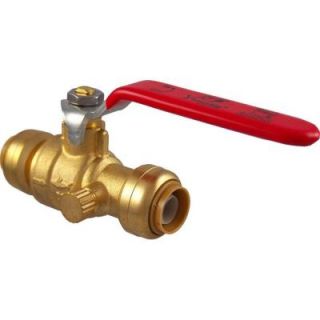 SharkBite 3/4 in. Brass Push Fit Ball Valve with Drain 22305 0000LF