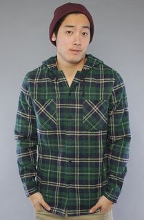 Lifetime Collective The Crazy Horse Hooded Buttondown Shirt in Hunter Green