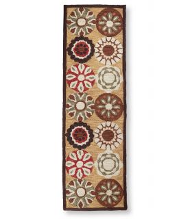 Easy Care Hooked Suzani Rug, 23 X 76