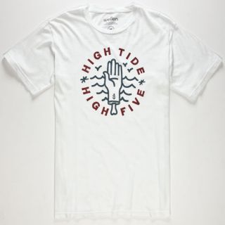 High Five Mens T Shirt White In Sizes Large, Small, Medium, X Large For