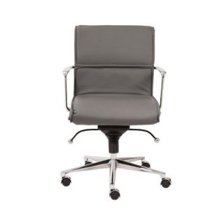 Eurostyle Leif Low Back Leatherette Office Chair with Arms 00678 Color Gray