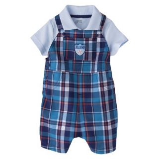 Just One YouMade by Carters Boys Shortall and Bodysuit Set   Blue Plaid 3 M