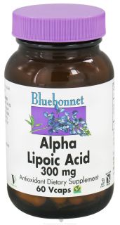 Bluebonnet Nutrition   Alpha Lipoic Acid 300 mg.   60 Vegetarian Capsules