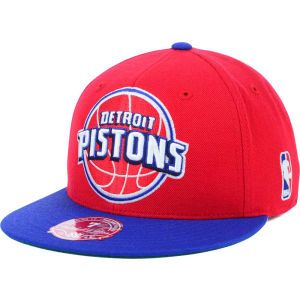 Detroit Pistons Mitchell and Ness NBA XL Logo 2 Tone Fitted Cap