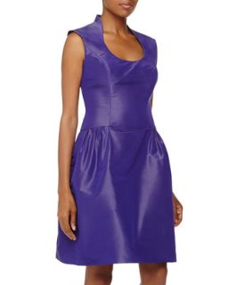 Drop Waist Taffeta Dress, Purple