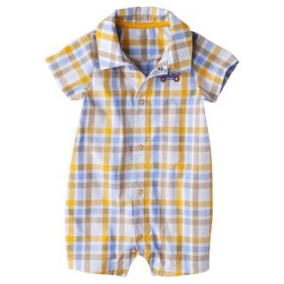Just One YouMade by Carters Boys Short Sleeve Checked Romper   Yellow/Blue 18