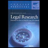 Principles of Legal Research, Successor to How to Find the Law Concise Hornbook