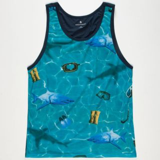 Swim Time Mens Tank Turquoise In Sizes Xx Large, Small, X Large, Lar