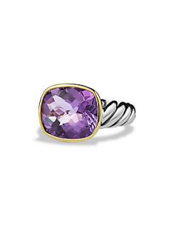 David Yurman Noblesse Ring with Amethyst and Gold   Silver Amethyst