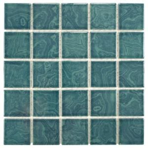 Merola Tile Resort Palm Green 12 in. x 12 in. x 5 mm Porcelain Floor and Wall Mosaic Tile WTCRSPGR