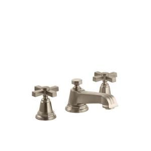 KOHLER Pinstripe Pure 8 in. Widespread 2 Handle Low Arc Bathroom Faucet in Vibrant Brushed Bronze K 13132 3B BV