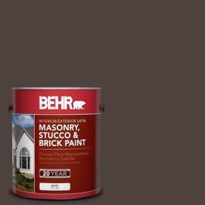 BEHR Premium 1 gal. #MS 90 Deep Chocolate Satin Interior/Exterior Masonry, Stucco and Brick Paint 28201