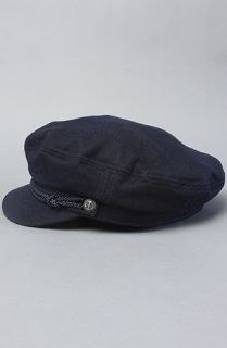 Brixton The Fiddler Cap in Navy Wool