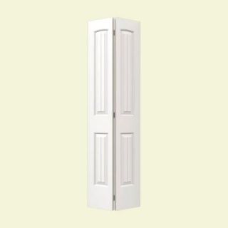 JELD WEN Smooth 2 Panel Arch Top V Groove Painted Molded Interior Bifold Closet Door THDJW160500105