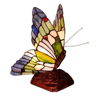 Chloe Lighting Tiffany style Butterfly 5 in. Resin Night Light Table Lamp CH09B221NL