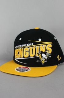 123SNAPBACKS Pittsburgh Penguins Snapback HatZ TextLogoBlackYellow