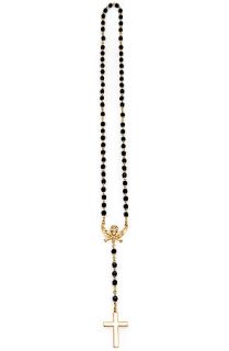 Black Scale Necklace Forbidden Rosary in Gold