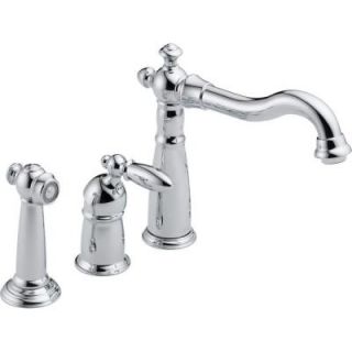 Delta Victorian Single Handle Side Sprayer Kitchen Faucet in Chrome 155 DST