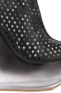 Jeffrey Campbell Boot Chi in Black Punched Leather and Smoke