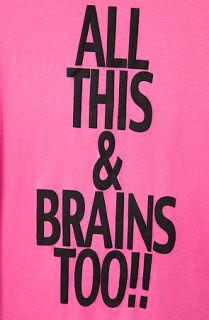 Lip Service Tee Brains Too in Pink
