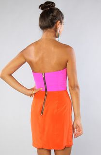 Naven The Two Tone Bombshell Dress in Pop Pink and Orange Crush