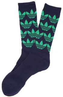 Adidas Socks Originals All Over Crew in Dark Indigo and Fairway