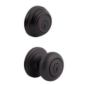 Kwikset Juno Venetian Bronze Entry Knob and Single Cylinder Deadbolt Combo Pack Featuring SmartKey 991J 11P SMT CP