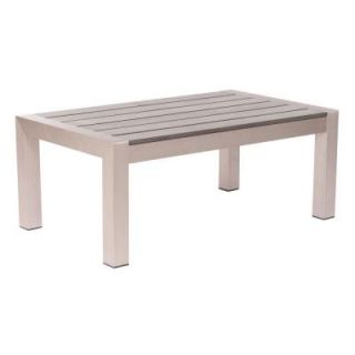 ZUO Cosmopolitan Brushed Aluminum Patio Coffee Table 701860