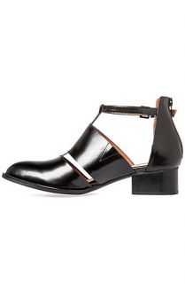 Jeffrey Campbell Shoe Carina Shoe in Black Box Leather Black