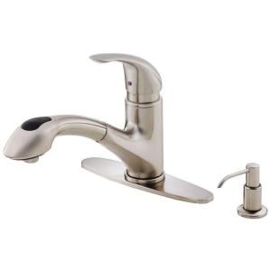 Danze Melrose Single Handle Pull Out Sprayer Kitchen Faucet in Stainless Steel D454612SS