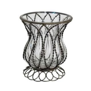 Home Decorators Collection 8 in. H Penelope Bronze Glass Hurricane Candle Holder 1105920280