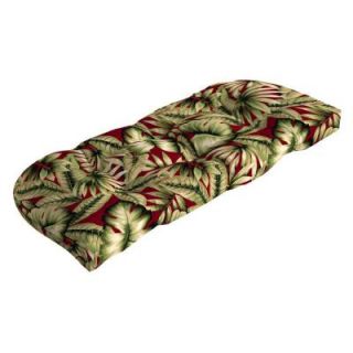 Hampton Bay Chili Tropical Tufted Outdoor Loveseat Cushion DISCONTINUED AB80393X 9D1