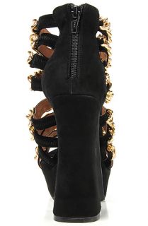 Jeffrey Campbell Shoe Chunky Chains in Black and Gold