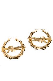 Melody Ehsani x Jeremy Scott Earrings Large Bamboo in Gold