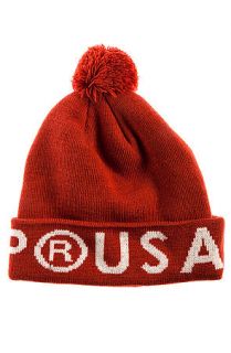 10 Deep Hat Lower 3rd Knit Beanie in Red