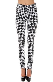 Tripp NYC  jean high waist hounds tooth black and white