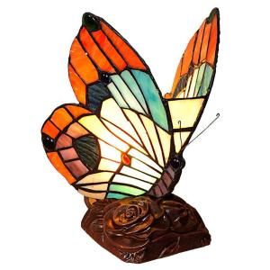 Chloe Lighting Tiffany style Butterfly 6 in. Resin Night Light Table Lamp CH09B038NL