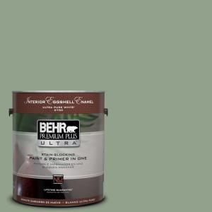 BEHR Premium Plus Ultra 1 gal. #440F 4 Athenian Green Eggshell Enamel Interior Paint 275401