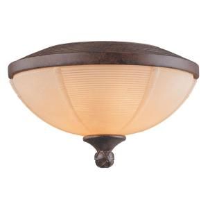 Illumine 2 Light Dark Bamboo Bowl Ceiling Fan Light Kit with Cream Scavo Glass CLI SH202850223